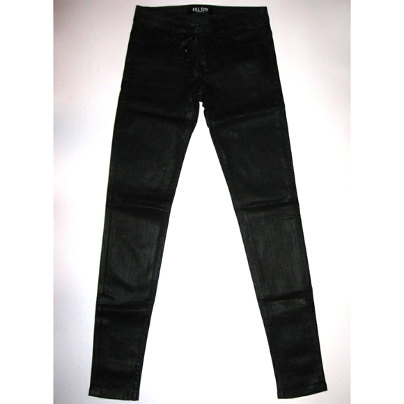 Kill City Lip Service Wax Coated Women Skinny Jeans Sz25 - Picture 1 of 12